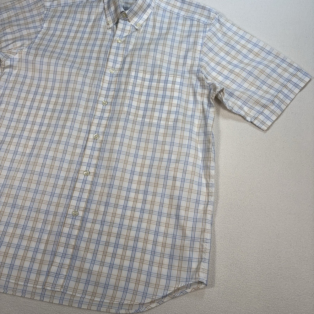 Dunhill Shirt Men's M Beige Plaid Check 100% Cotton Pocket Button Down‎ - Picture 7 of 14